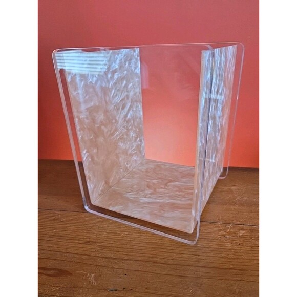 Vtg L & R Enterprises Lucite Light Trash Waste Container Made In CA USA - Picture 3 of 14